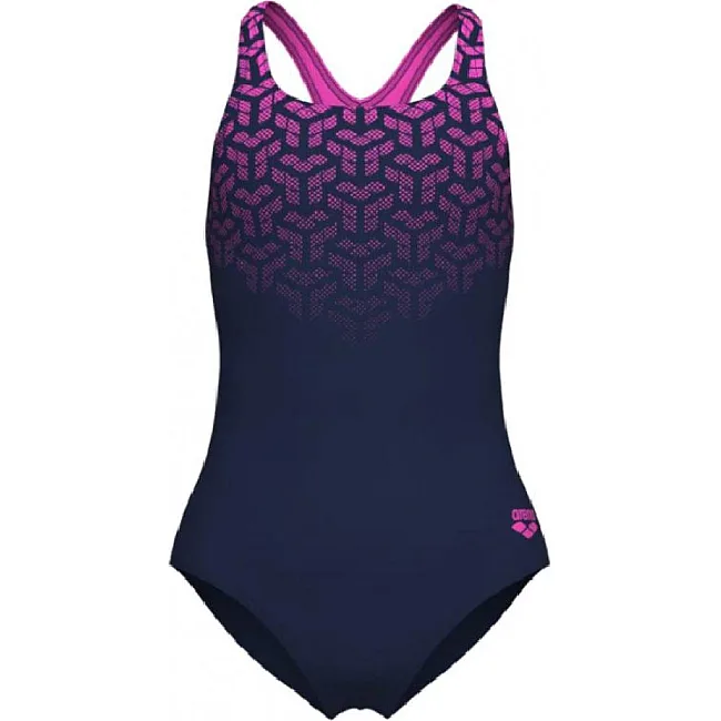 Купальник для девочек Arena KIKKO V SWIMSUIT SWIM PRO BACK черный, фуксия