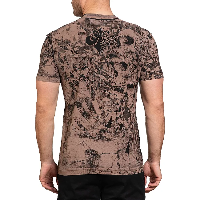 Двусторонняя футболка AFFLICTION Duster Black Brown Lava Wash