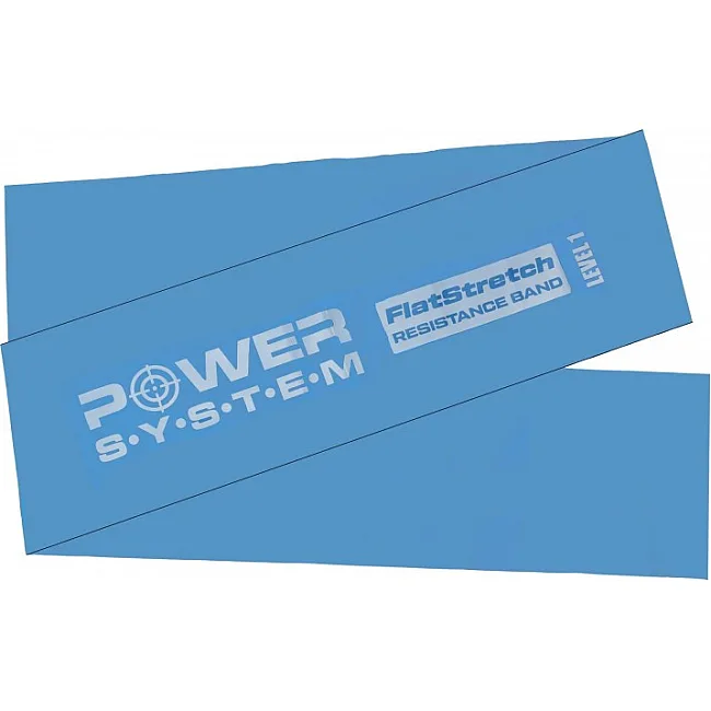 Эластичная лента для спорта POWER SYSTEM PS-4121 Flat Stretch Band Level 1 Blue (1-2,5кг.)