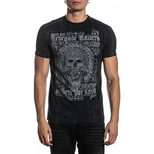 Футболка AFFLICTION Renegade Raiders SS Tee Black Lava Wash