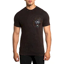 Футболка мужская AFFLICTION AC Chrome Lord Tee Black Brown Lava Wash