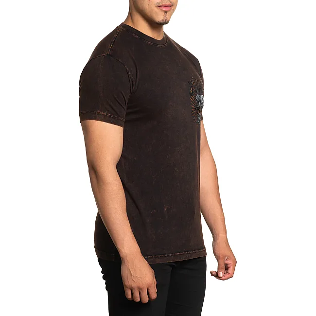 Футболка чоловіча AFFLICTION AC Chrome Lord Tee Black Brown Lava Wash