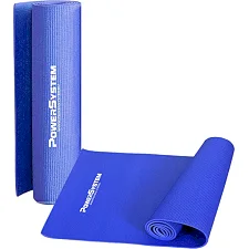 Коврик для фитнеса и йоги POWER SYSTEM PS-4014 PVC Blue (173x61x0.6)