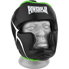 Тренировочный шлем для бокса POWERPLAY 3100 PU Черно-зеленый