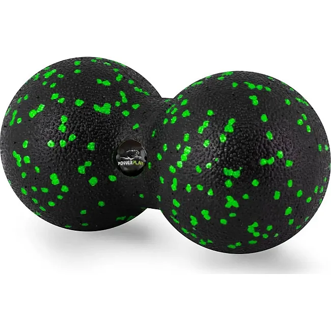 Масажний м'яч подвійний PowerPlay PP-4353 Epp foam peanut ball (d12*24cm.) Чорно/Зелений
