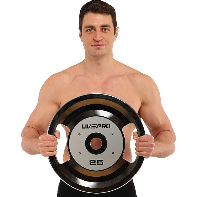 Блины диски стальные 2 Handle металлическая втулка LiveUp LP8338-25 ø51мм 25кг