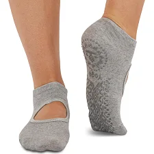 Носки для йоги и пилатеса с закрытыми пальцами нескользящие SP-SPORT FI-00367 (Светло-серый)