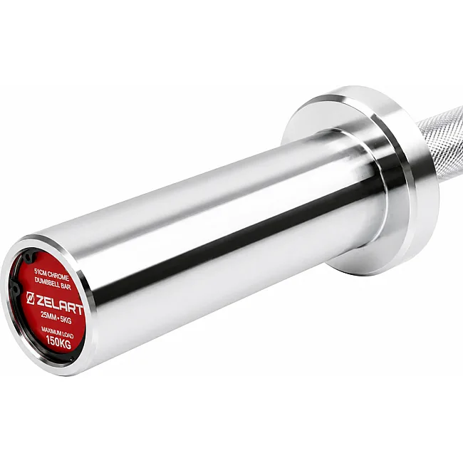 Гриф для гантели хромированный с замками ZELART TA-9695-25 (Хром)
