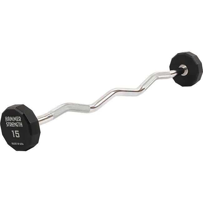 Штанга неразборная с фиксированным весом изогнутая PEV HAMMER STRENGHT TA-9978-15 (Черный)
