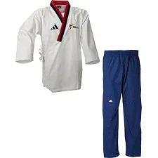 Добок для тхеквондо ADIDAS POOMSAE для мальчиков | бело-синий | adiTPYM02