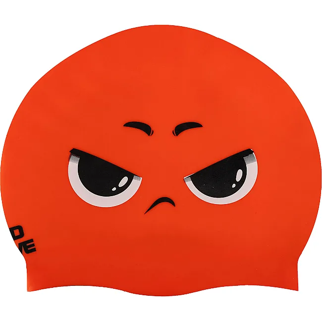 Двухсторонняя шапочка для плавания силиконовая для взрослых MADWAVE Reverse Angry M055434 (Красный-черный)