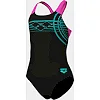 Купальник закрытый для девочек Arena SUNRISE SWIMSUIT SWIM PRO BACK черный, бирюзовый, розовый (для детей) 11