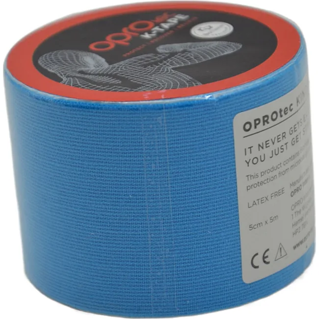 Кинезиологический тейп OPROtec Kinesiology Tape TEC57542 синий 5cm*5м