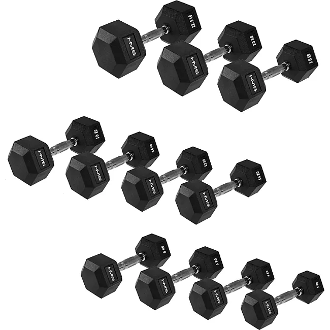Гантель шестигранный HMS HEX PRO, 12 кг