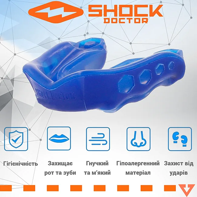 Капа для бокса Shock Doctor Gel Max взрослая (возраст 11+) Blue (art. 6150-BLU-AD)