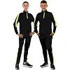 Спортивный костюм детский лонгслив на молнии и брюки LIDONG LD-2002T 26-32 (Черный-салатовый)