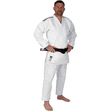 Кимоно для дзюдо Champion III Slim Fit с лицензией IJF | белый/черные полосы | ADIDAS J-IJF-1