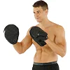 Лапа боксерская изогнутая тренировочная кожа FISTRAGE INTENSE FIGHTER VL-9348 19х5х26см 2штуки (Серый-черный)