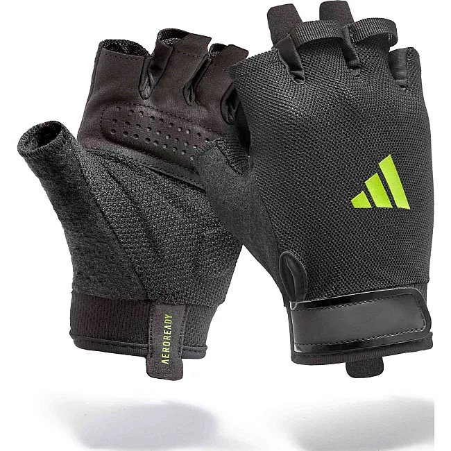 Перчатки для тренинга Adidas Essential Training Gloves черный, зеленый M
