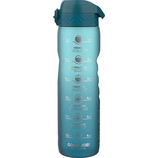 Бутылка для воды ION8 1000мл. BPA Free, Times To Drink, (ЭКО бутылка) BPA Free, Teal &amp; Blue