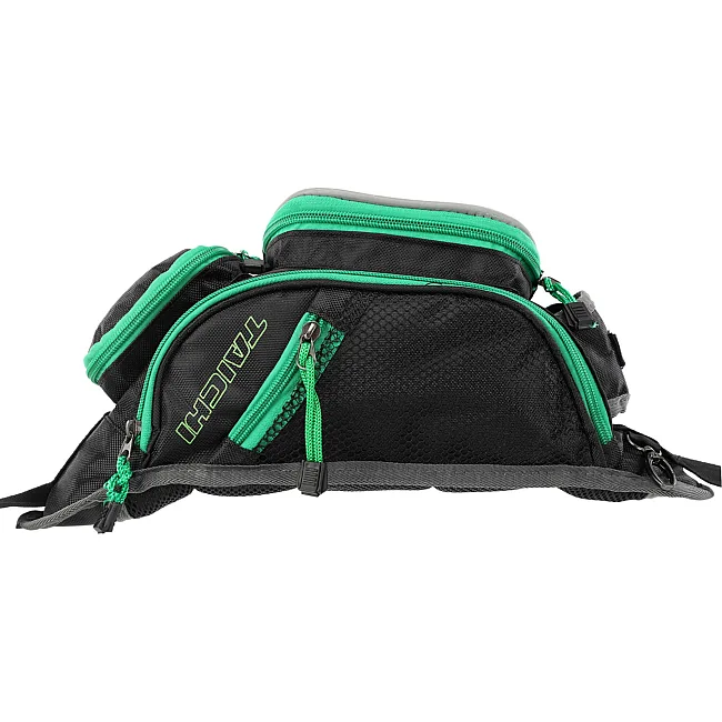 Сумка на пояс через плече бананка TAICHI MS-6814 5л (Чорний-салатовий)