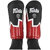Защитные накладки на ноги Муай Тай, ММА, Кикбоксинг кожаная FAIRTEX BO-9486 (Черный-оранжевый)