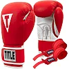 Боксерские перчатки TITLE Boxing Pro Style Leather Gloves3.0 Red/White (бинты 4м. в комплекте)
