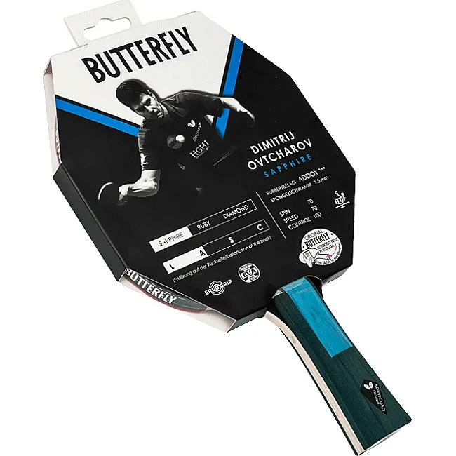 Ракетка для настольного тенниса BUTTERFLY Ovtcharov Sapphire, черно-красная.