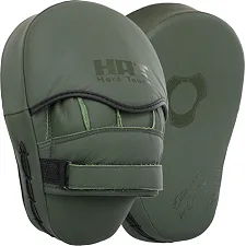 Лапа боксерская изогнутая тренировочная кожа HARD TOUCH BO-4231 19x5x25см 2штуки (Оливковый)