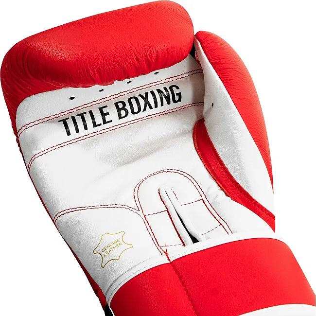 Боксерские перчатки TITLE Boxing Pro Style Leather Gloves3.0 Red/White (бинты 4м. в комплекте)