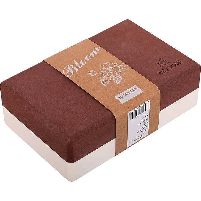 Блок для йоги
 BLOOM YOGA BRICK LB7041 (Коричневый-белый)