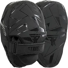 Лапа боксерская изогнутая тренировочная кожа FISTRAGE INTENSE FIGHTER VL-9348 19х5х26см 2штуки (Серый-черный)