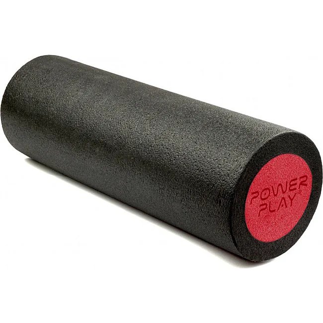 Массажный ролик (роллер) гладкий PowerPlay 4021 Fitness Roller Черно-красный (30x15см.)