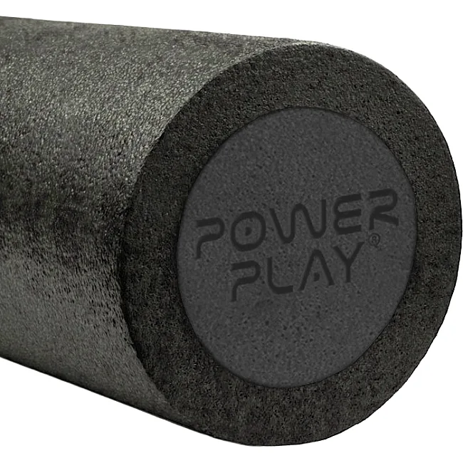 Массажный ролик (роллер) гладкий PowerPlay 4021 Fitness Roller Черный (30x15см.)