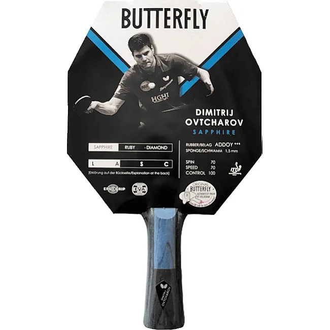 Ракетка для настольного тенниса BUTTERFLY Ovtcharov Sapphire, черно-красная.