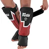 Защитные накладки на ноги Муай Тай, ММА, Кикбоксинг кожаная FAIRTEX BO-9486 (Черный-оранжевый)