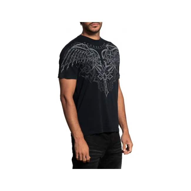 Футболка AFFLICTION Milan SS Tee Black Lawa Wash