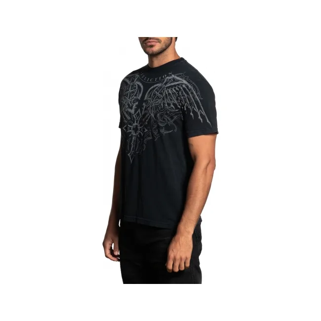 Футболка AFFLICTION Milan SS Tee Black Lawa Wash