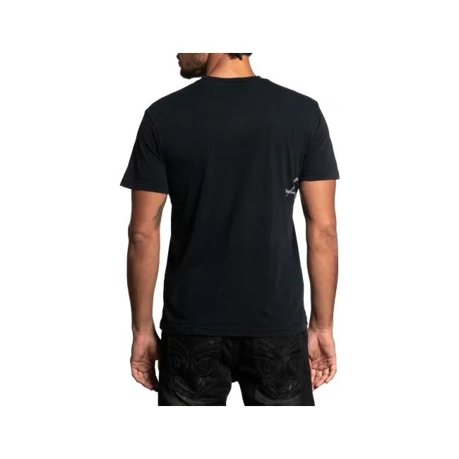 Футболка AFFLICTION Milan SS Tee Black Lawa Wash