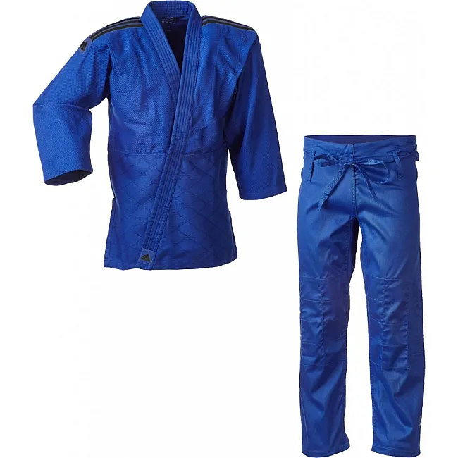 Кимоно для дзюдо Adidas Club (синий/чёрные полосы, J350B)