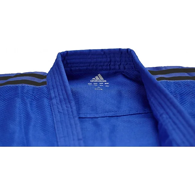 Кимоно для дзюдо Adidas Club (синий/чёрные полосы, J350B)