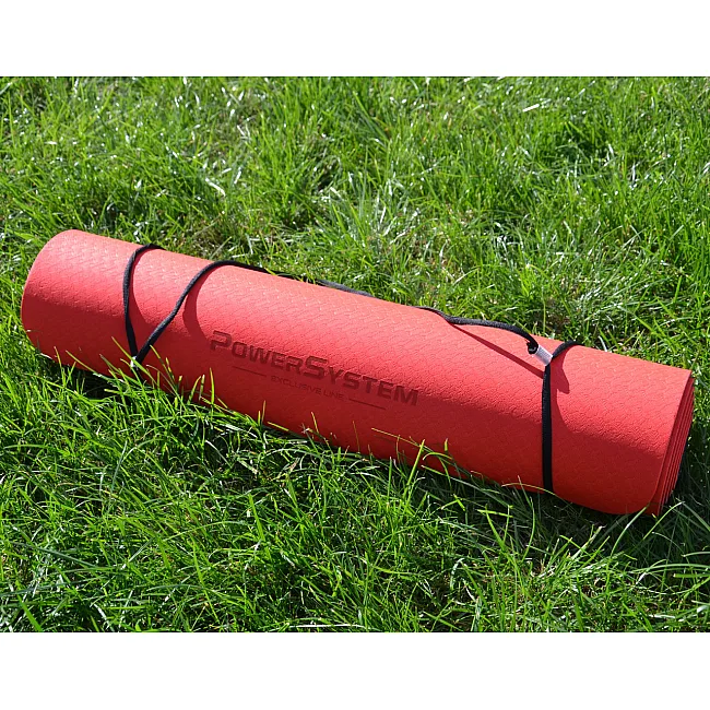 Коврик для йоги POWER SYSTEM PS-4060 TPE Premium Red (183х61х0.6)