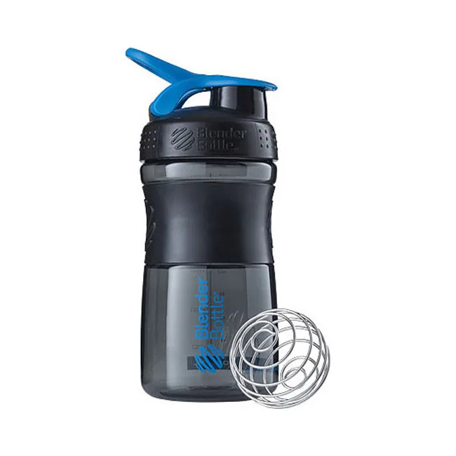 Спортивный шейкер-бутылка BLENDERBOTTLE SportMixer Flip 20oz/590мл Black/Cyan