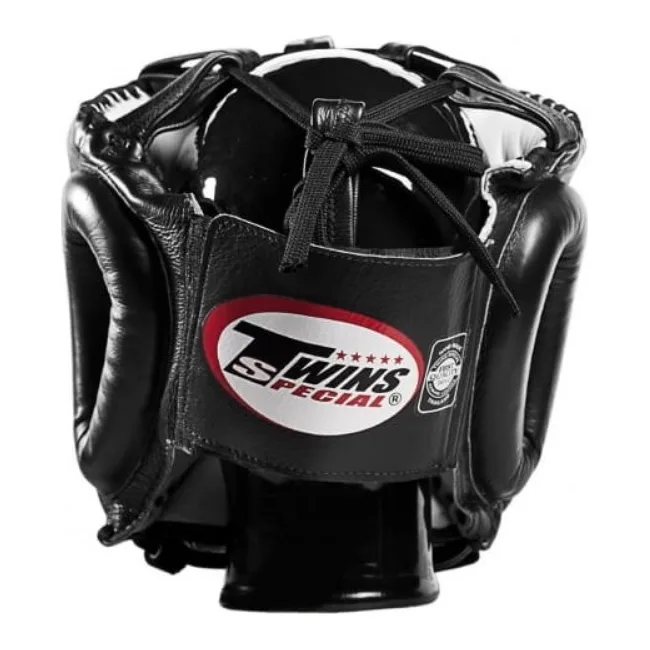 Боксерский шлем с металлическим каркасом Twins HGL10 Black