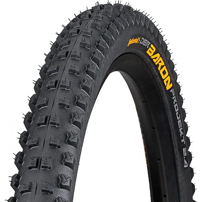 Велопокришка безкамерна CONTINENTAL Der Baron Projekt, 27.5"x2.40, 60-584, чорна, складана, BlackChili, ProTection Apex, Skin, 950гр.