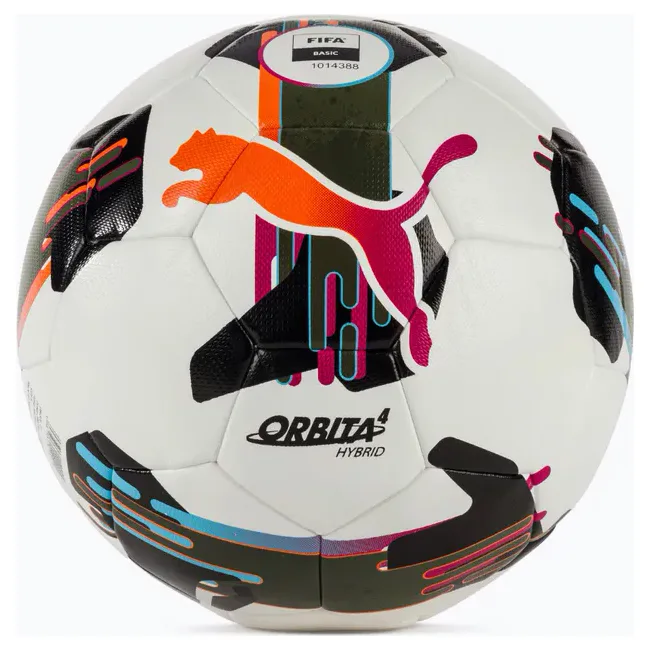 Футбольный мяч Puma Orbita 4 HYB (FIFA Basic) белый, черный, болотный 5