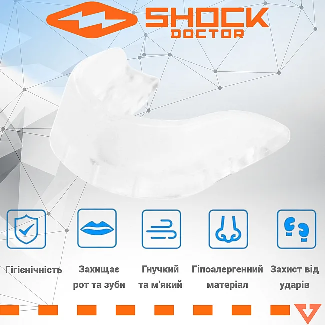 Капа Shock Doctor EZ Gard 1.0 детская (возраст до 10) Clear (art. 3000-CLR-YTR)