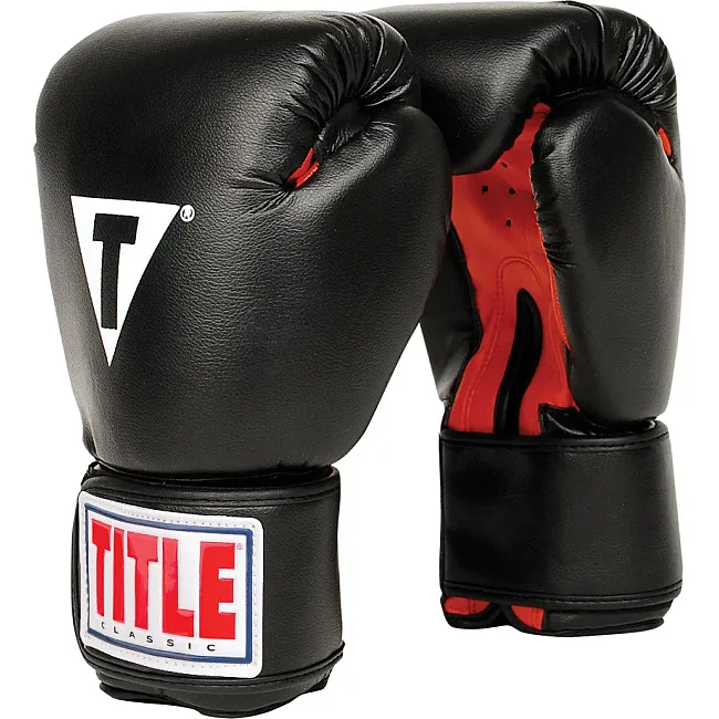 Боксерські рукавиці TITLE Classic Boxing Gloves Black/Red Regular