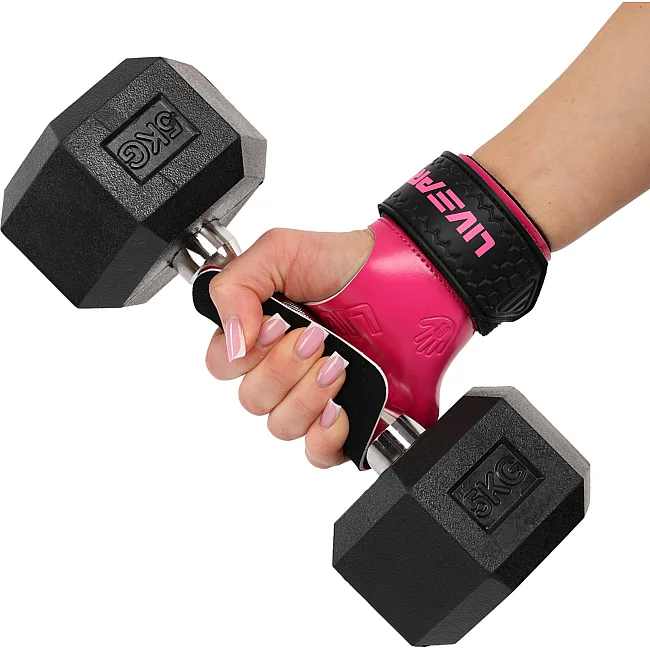 Накладки для подтягивания и тяги LIFTING GRIPS LiveUp LP8758 2шт (Розовый-черный)