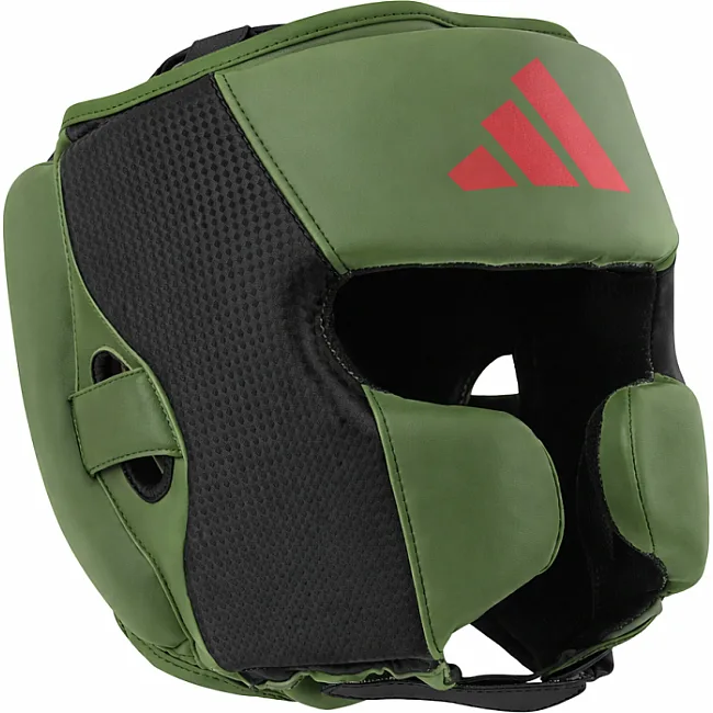 Боксерський шолом Adidas Power 50 хакі/червоний | C50HG